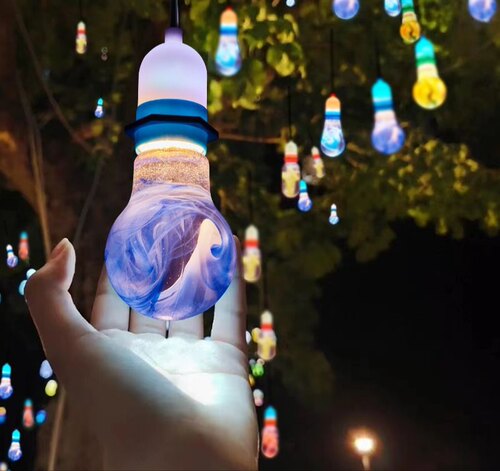 户外LED七彩许愿琉璃灯网红款