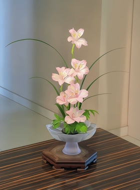 好高级的莲花插花摆件
