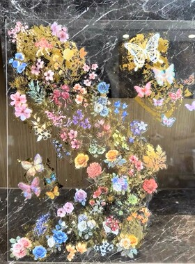 莫奈花园亚克力金箔画手工diy