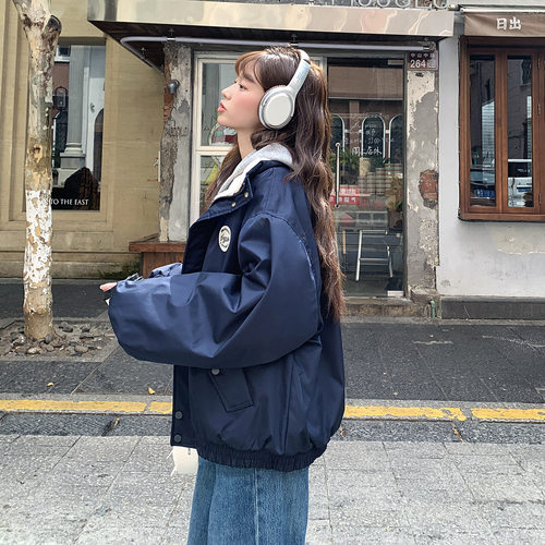 冬季羊羔绒加厚短款棉衣小个子