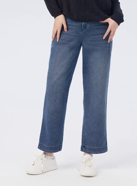 斯琴2023秋专柜正品女仔兰棉质宽松直筒牛仔裤长裤CKQ232015