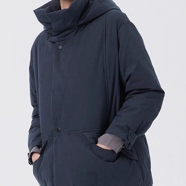 斯琴冬季专柜正品女炭灰纯棉连帽单排扣中长款羽绒服 BBDS00449