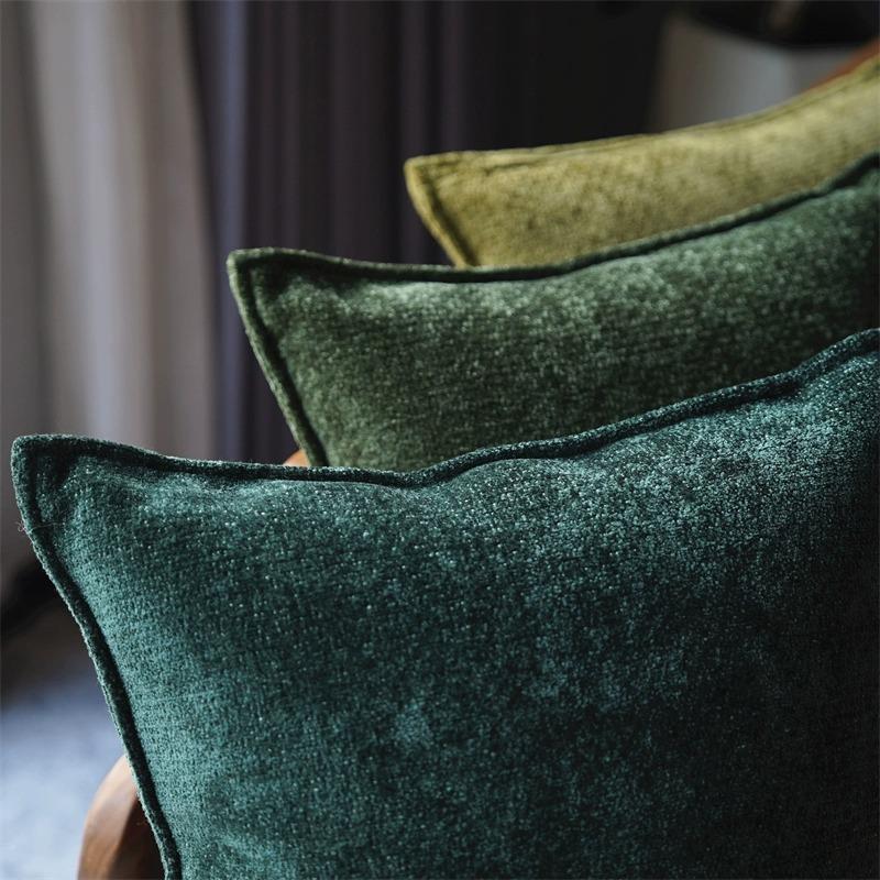 现代孔雀蓝客厅家居抱枕沙发卧室靠枕床上靠垫民宿纯色高端抱枕套