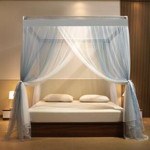 落地蚊帐家用2025新款高级卧室1米5床的支架杆加粗加厚纹账免安装