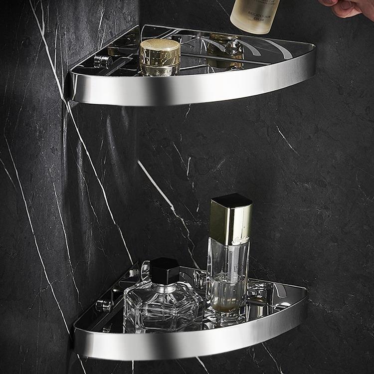 浴室三角置物架免打孔不锈钢304加厚墙角壁挂式转角卫生间三脚架