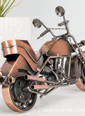 经典复古怀旧摩托车模型摆件家居客厅电视柜酒柜店铺装饰品摆设