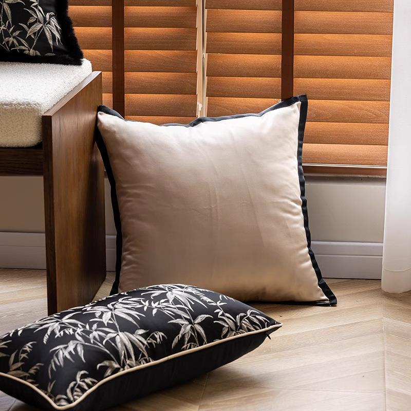 新中式方形抱枕客厅沙发靠垫轻奢高级感床头护腰靠背垫腰枕套含芯