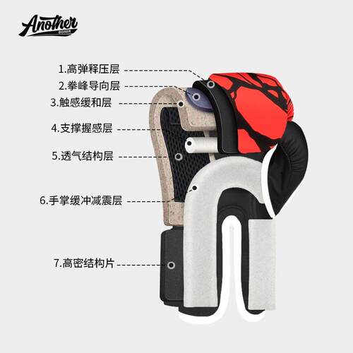 AN新品拳套16oz特大拳击手套多层复合内胆拳套进阶版比赛搏击手套