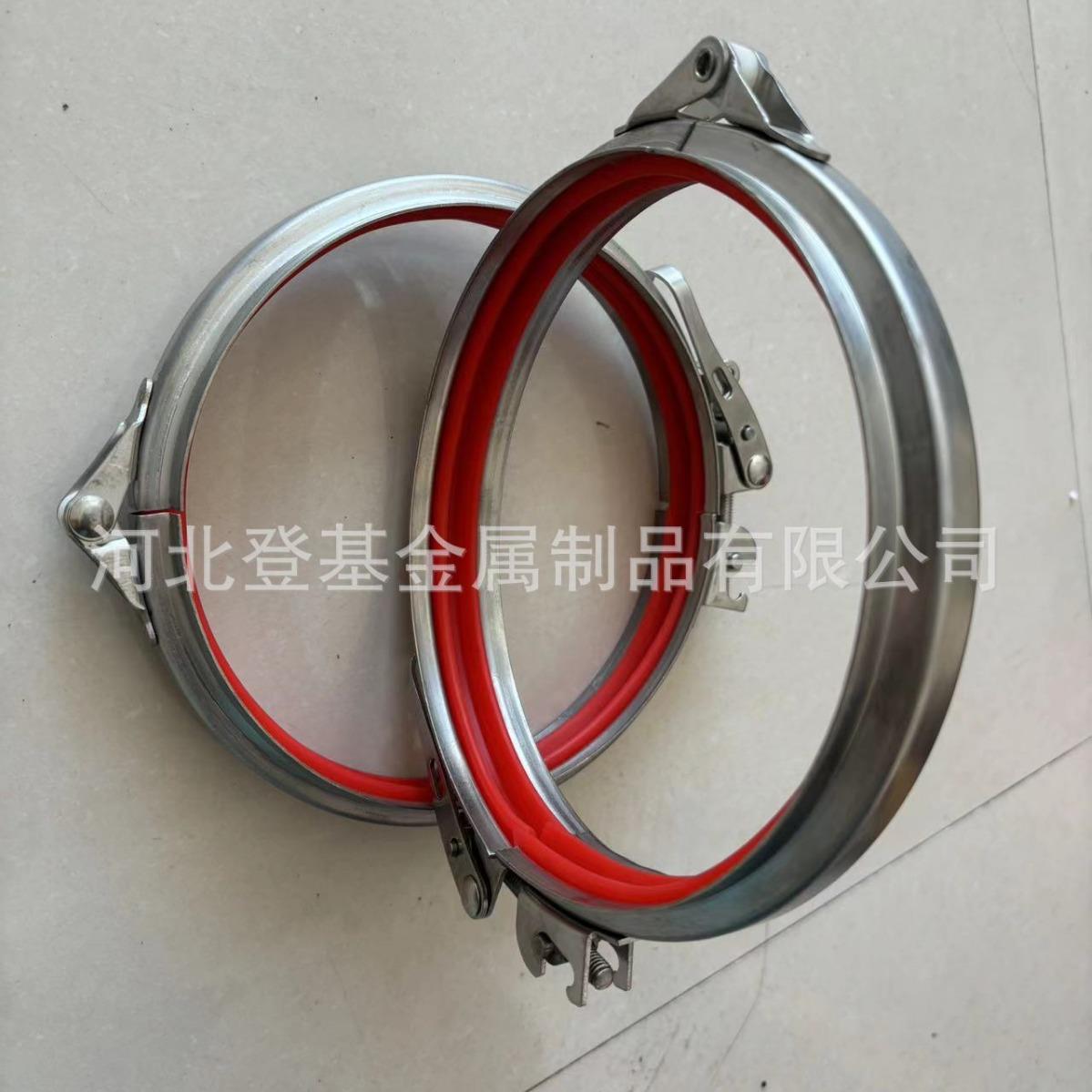 304不锈钢风管抱箍镀锌翻边管快速卡箍布袋强力抱箍管夹密封桶箍