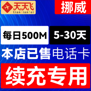 挪威电话卡500M/日充值4g手机上网卡欧盟多国流量卡5-30天