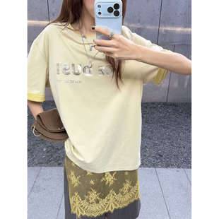 ICE DUST 项小七 设计师品牌26早春新品休闲时尚百搭LOGO印花T恤