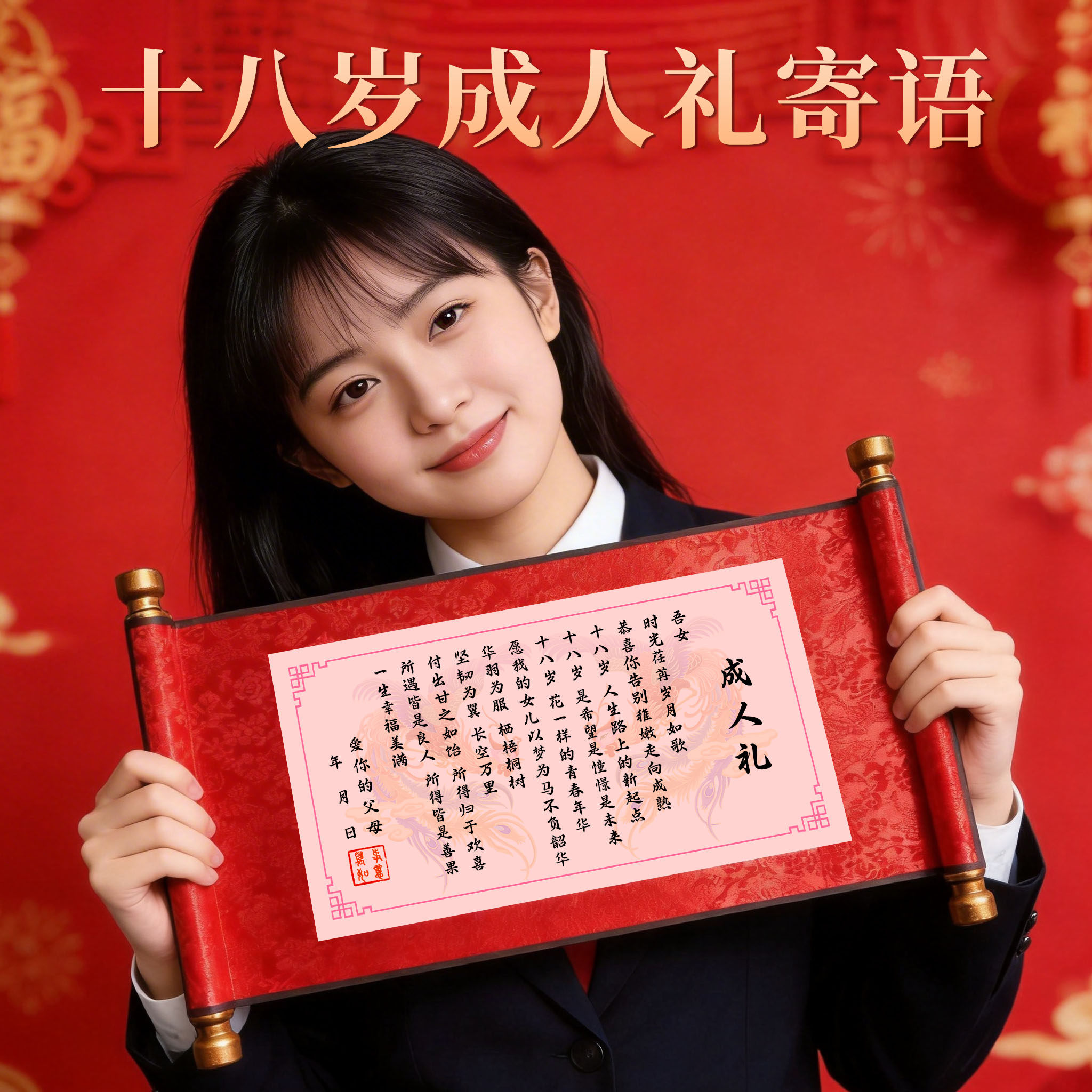 成人礼礼物卷轴女孩子18岁