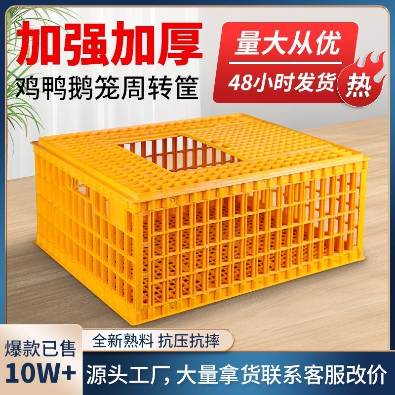 鸡笼塑料家禽运输鸡笼子周转箱大号加厚鸡鸭鹅鸽兔运输方形笼子