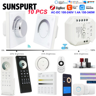 TUYA涂鸦220可控硅调光WIFI控制器LED筒灯卤素灯亮度调节旋钮触摸