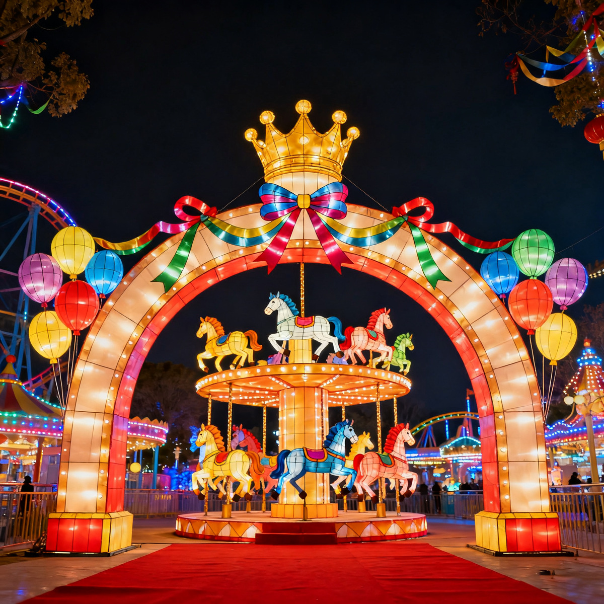 马年大型花灯拱门景区广场灯展