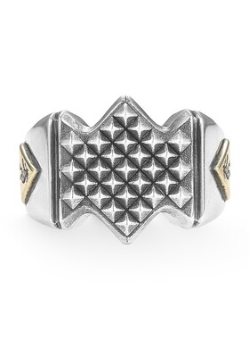 新款印弟安图腾菱形格纹开口戒复