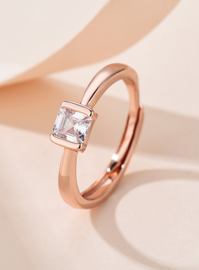 新款阿斯切工方形方糖戒指简约时