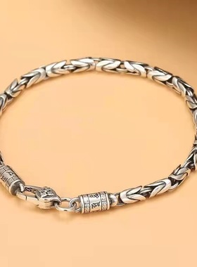 新款男女士款简约平安纹手链做旧个性饰品手环