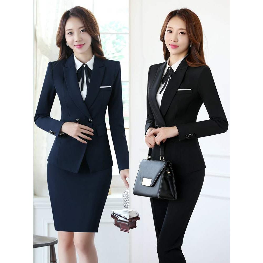 酒店经理领班工作服女秋冬装职业装套装时尚气质珠宝金店销售工装