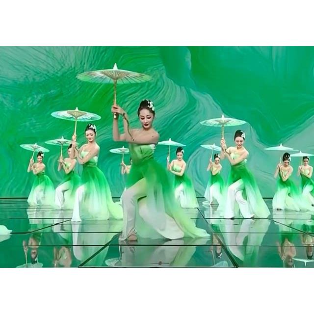 儿童成人古典舞茉莉舞蹈春晚同款演出服茉莉花开中国风伞舞表演服
