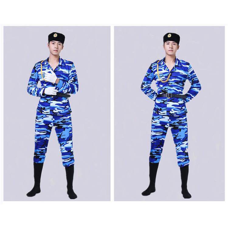 2023新款成人迷彩演出服水兵舞蹈军鼓套装男女广场舞运动会表演服