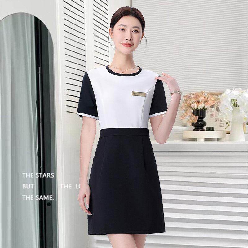 美容师美容院工作服酒店医美前台纹绣珠宝店美甲美发连衣裙女