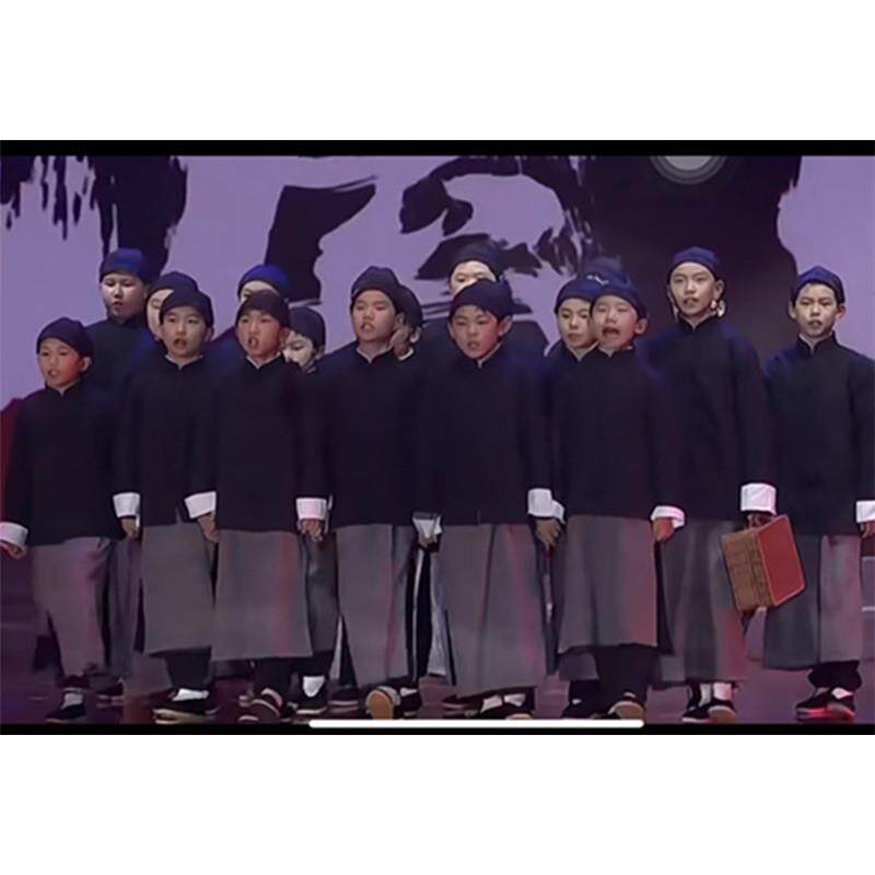 民国长袍马褂儿童清朝古装长衫如愿老爷装大褂演出服掌柜服装管家