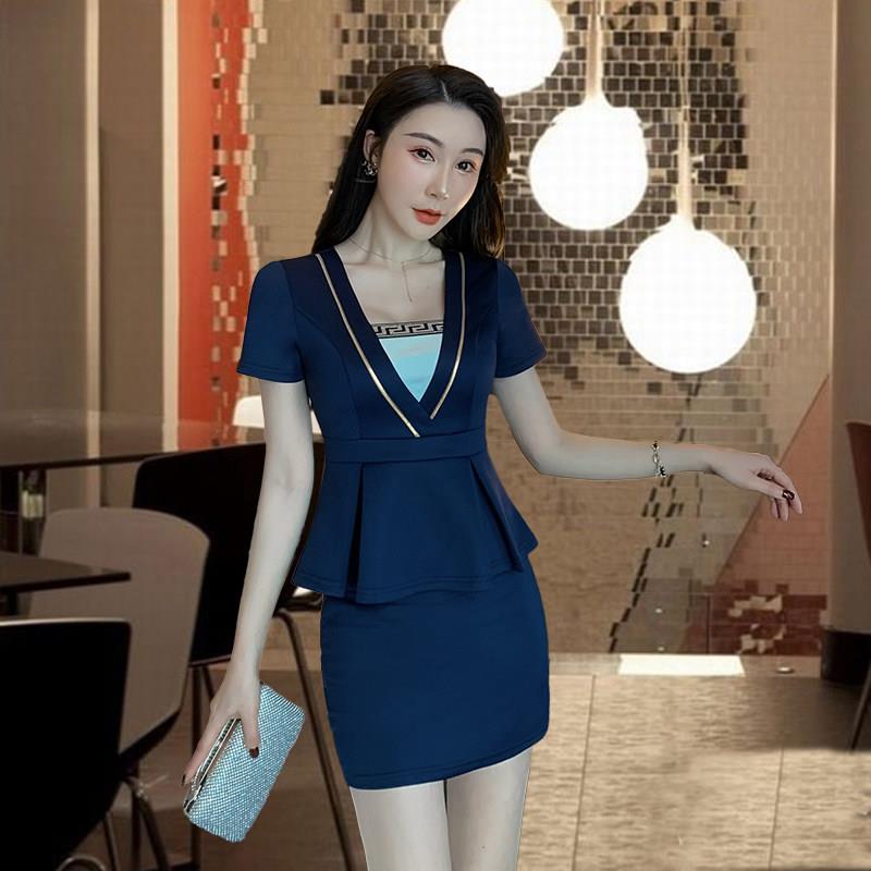 足疗工作服遮肚子足浴技师女衣服性感按摩服装新款洗浴工装空姐服
