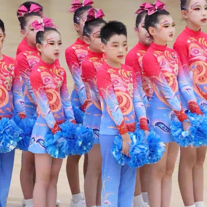 儿童运动会服装健身体操健美操演出服啦啦操比赛服装啦啦队服新款