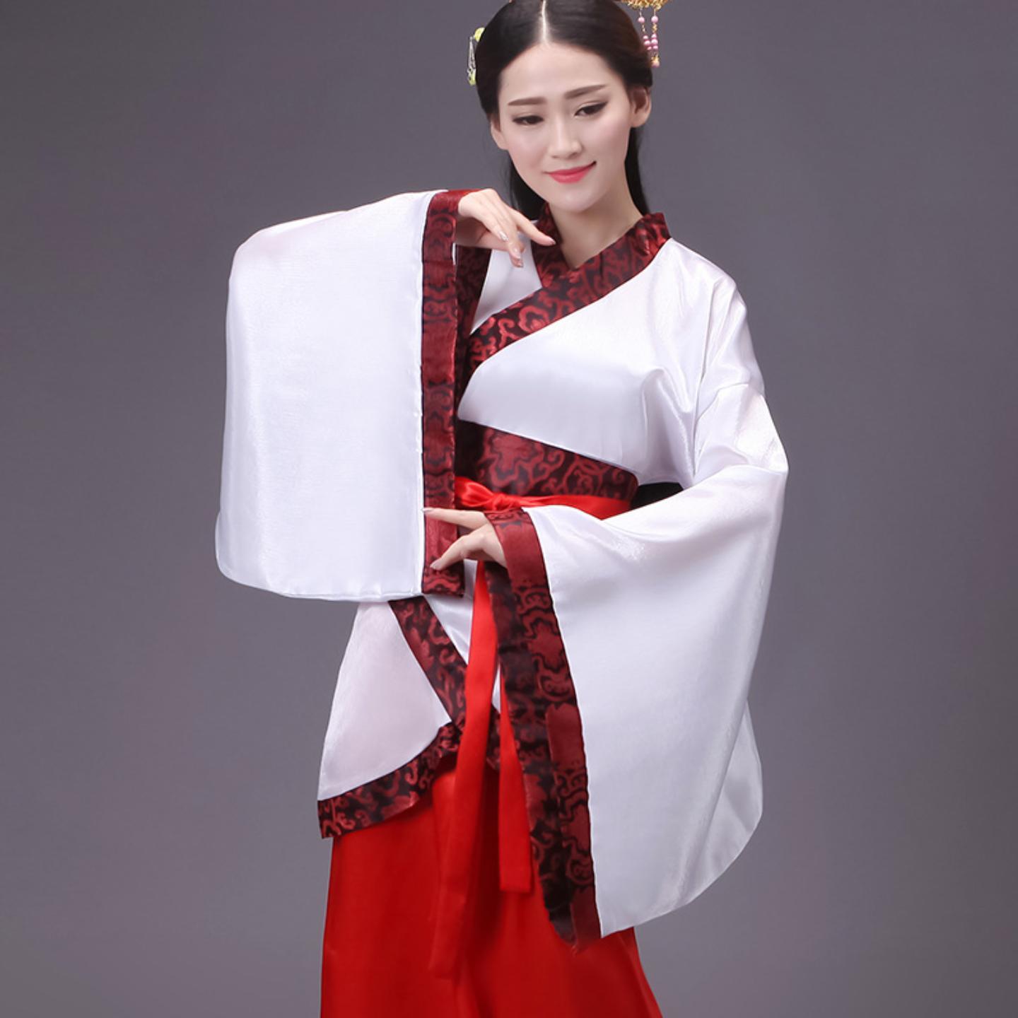 汉服古装女装曲裾改良唐装秦朝春秋战国汉服舞台演出服毕业典礼服