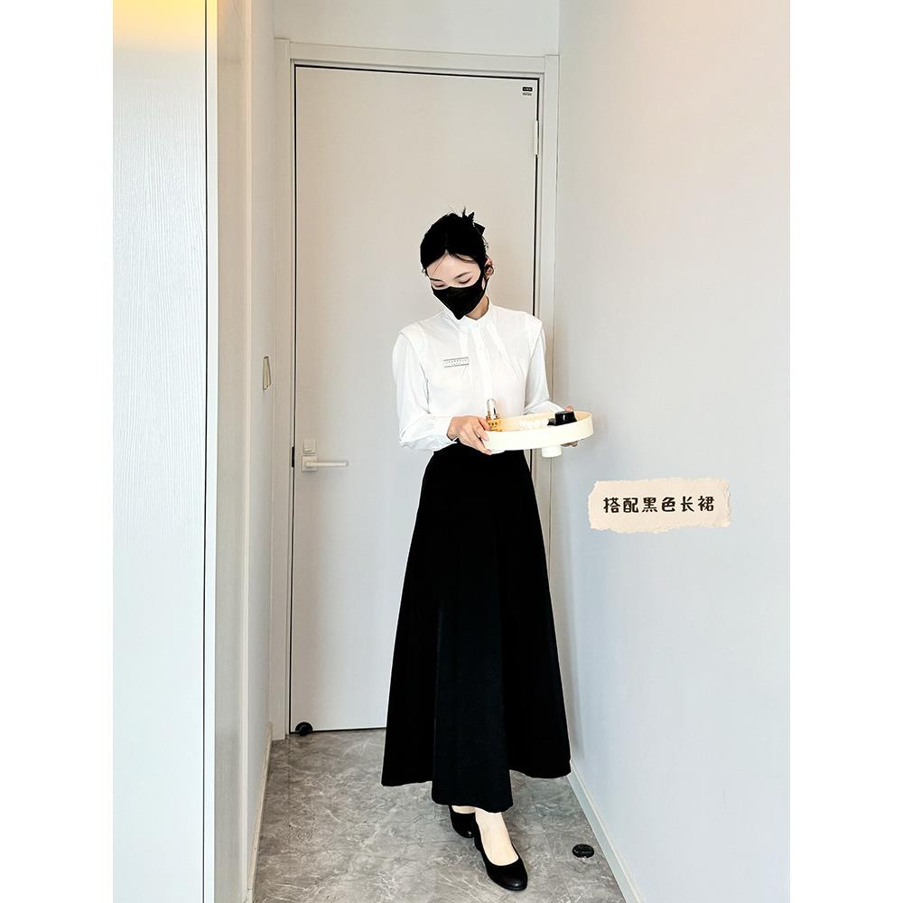 韩式美容师工作服女秋冬美容院酒店前台接待会所足疗高端马甲套装