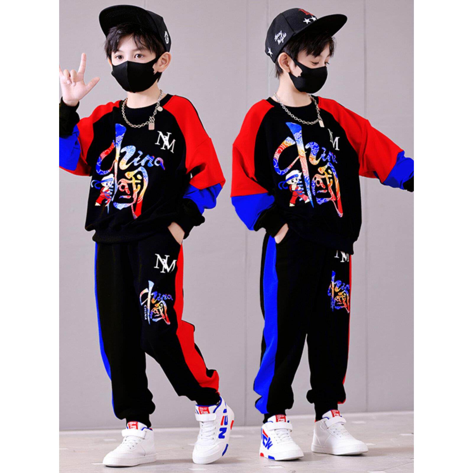 国潮童装男童春秋装纯棉卫衣套装2025新款儿童秋季中国风加绒长袖