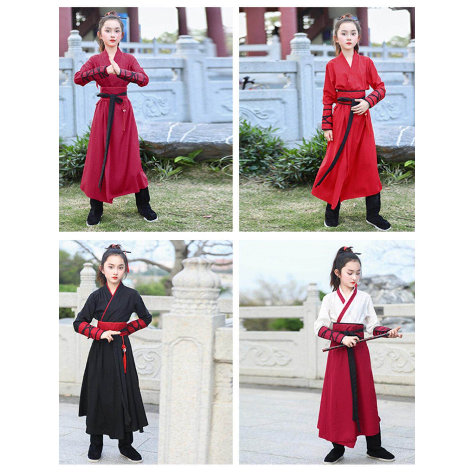 新款花木兰儿童汉服中国风帅气学生古装班服男女雪龙吟舞蹈表演服