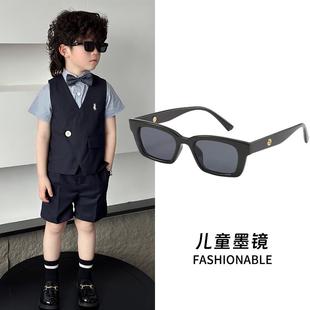 潮酷男孩时尚 儿童墨镜男童防紫线遮光防晒镜韩版 户外拍照太阳外镜