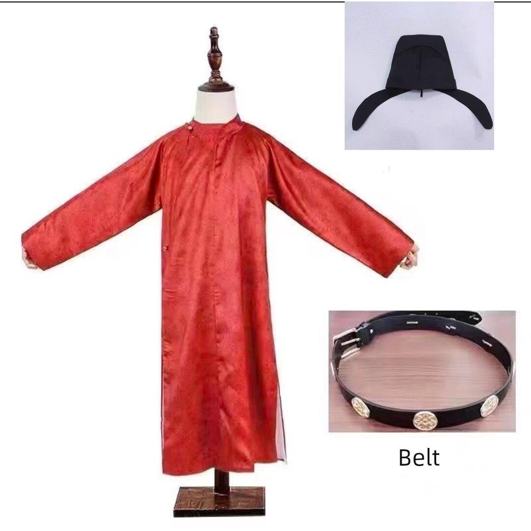 唐装圆领袍童装汉代童装古风李白小野童装秋冬生日晚会服装
