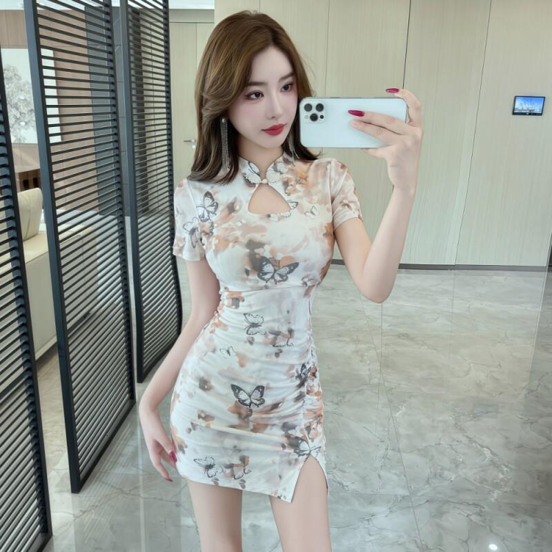 夜总店性感旗袍连衣裙夜场柔式按摩养生足疗足浴技师工作服女
