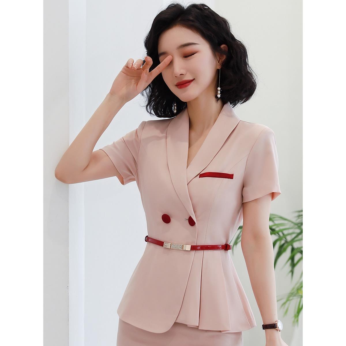 职业套装女士套装夏季时尚气质美容院珠宝店裙子工作服酒店前台工