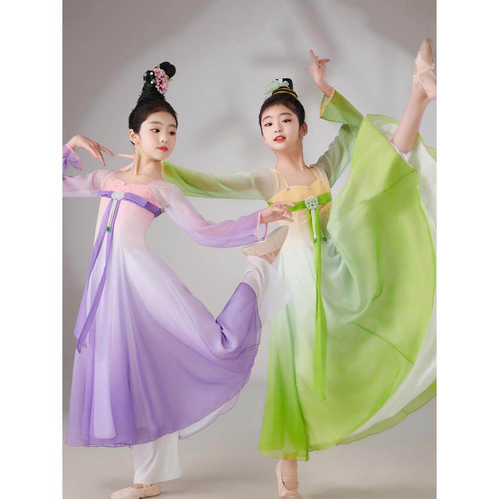 儿童古典舞演出服装飘逸幼儿玉灵儿舞蹈服中国风女童古风唐装汉服