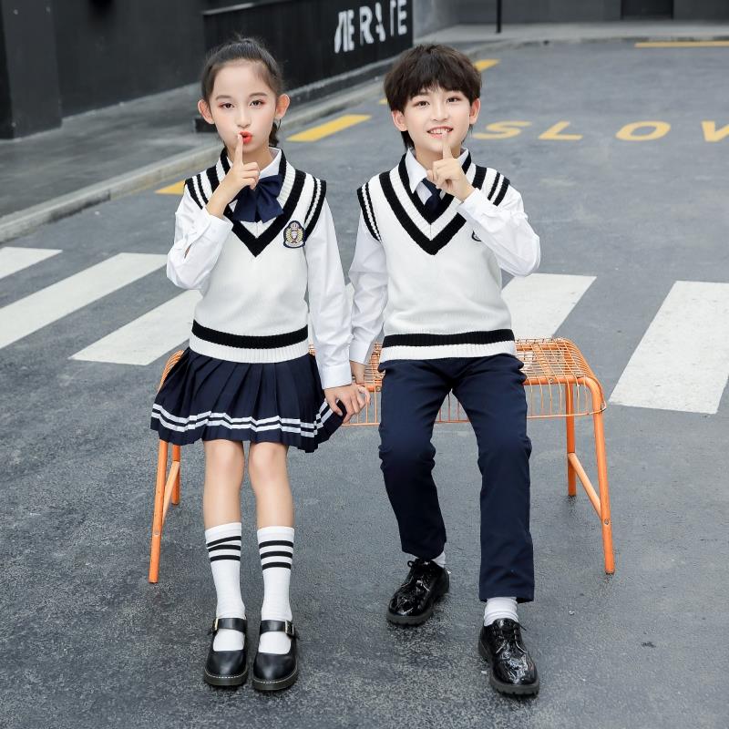 儿童爱国朗诵演出服英伦风小学生合唱服歌唱祖国男女童主持人礼服