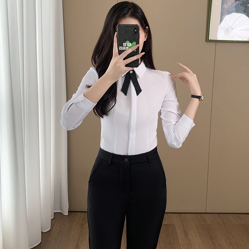 职业长袖衬衫女酒店前台工作服珠宝店销售美容美发工装制服套装裤