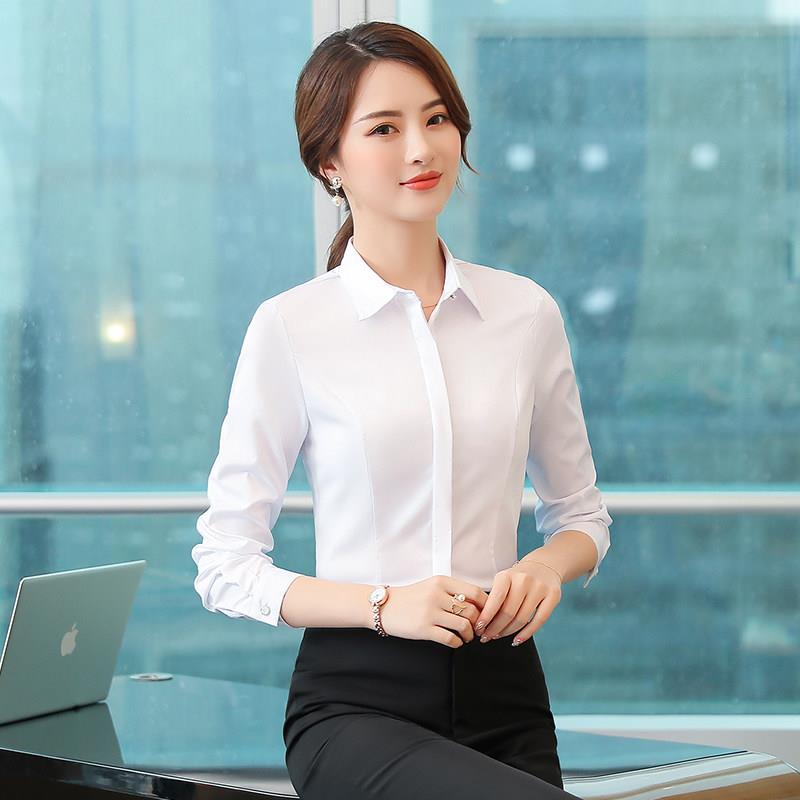 职业装衬衫女2025新款时尚西装套装女士工装长袖白衬衣春秋工作服