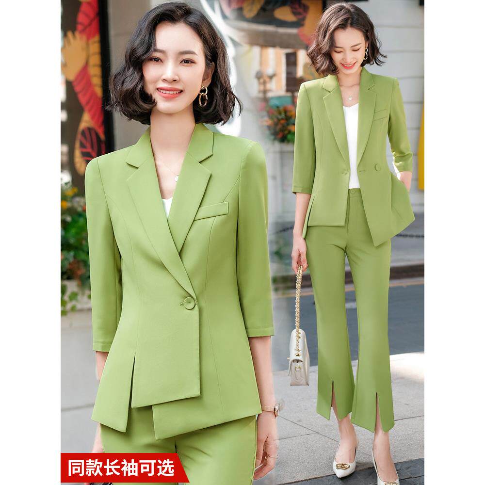 套装夹克女式夏装修身美容院工作服专业优雅女神风格高雅正装套装