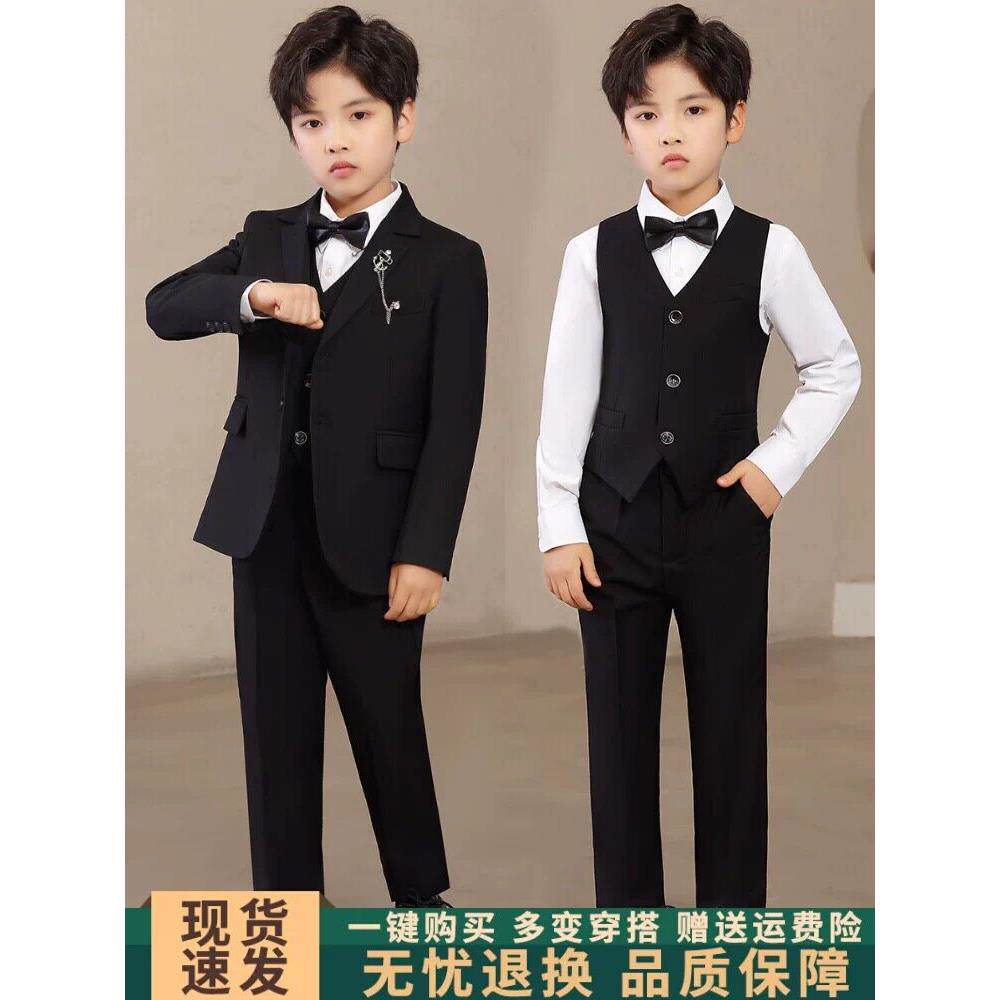 儿童礼服男童西装套装英伦帅气男孩中大童花童婚礼西服钢琴演出服