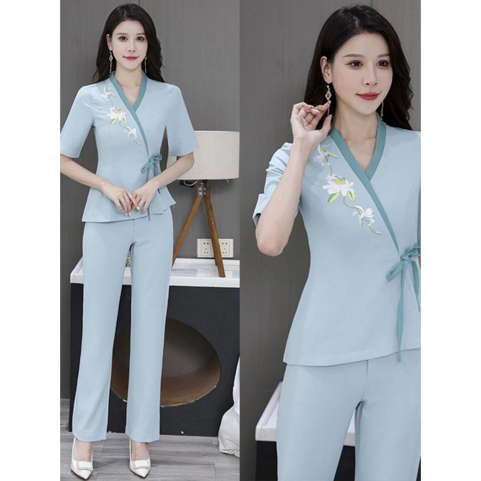 美容师工作服女高端美容院养生馆套装足浴店足疗会所技师服夏