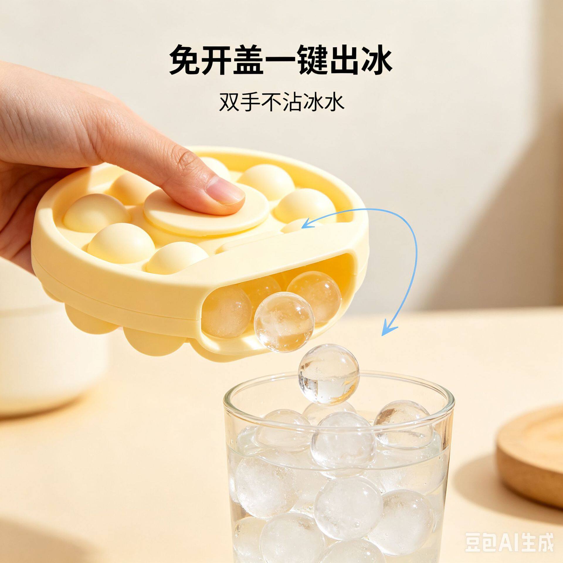 硅胶冰格带盖家用冰块模具按压制冰盒冰箱冷冻辅食盒