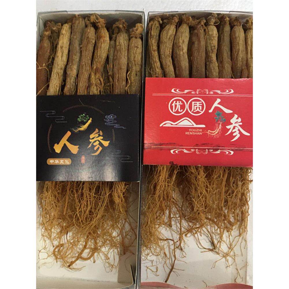 长白TRP人参无糖红参干参高丽参须集安参边条5全00山g草参