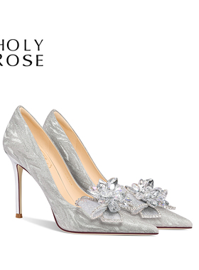 HolyRose【星辰佳人】法式高跟鞋18岁成人礼送女友细跟水晶结婚鞋