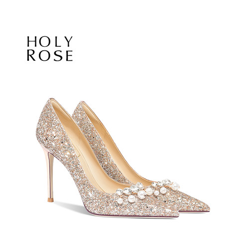 HolyRose水晶鞋仙女珍珠水钻流苏