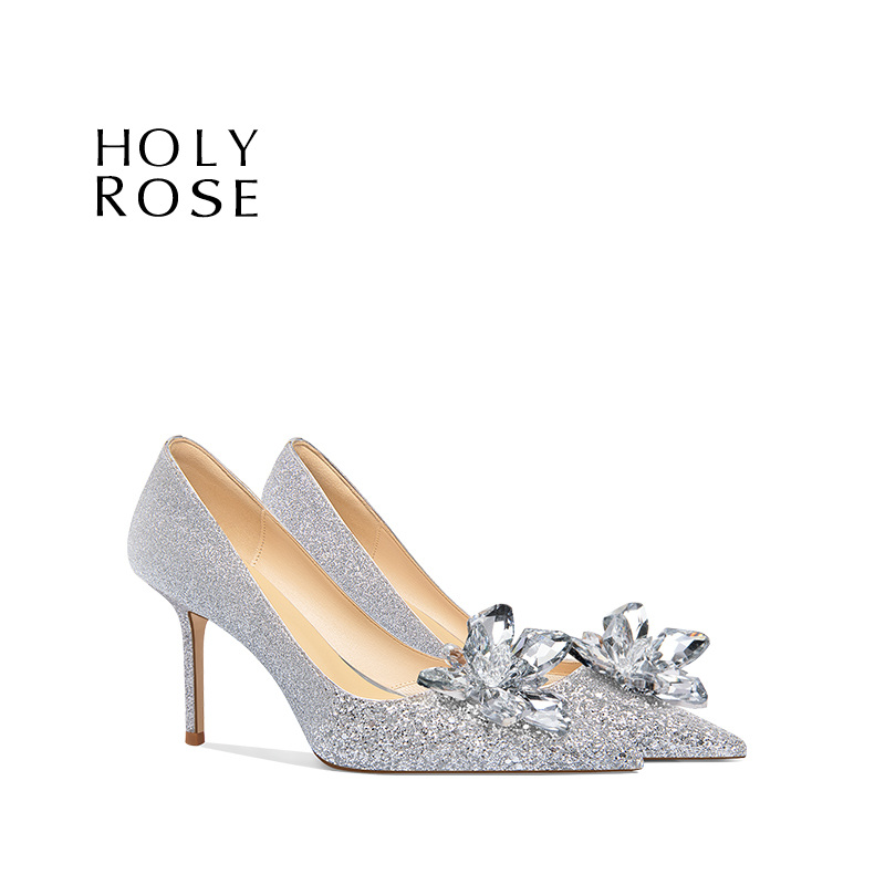 HolyRose绝美水晶鞋主婚纱婚鞋女