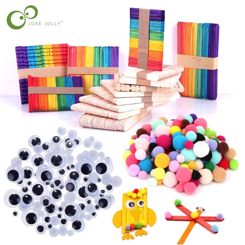 Cream Sticks Kids DIY Colored Wooden Popsicle Sticks Natura